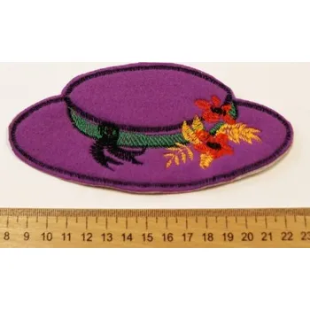 Nášivka nášivka KLOBOUK FIALOVÝ 20800 nasivka - Fialová, 15x7cm