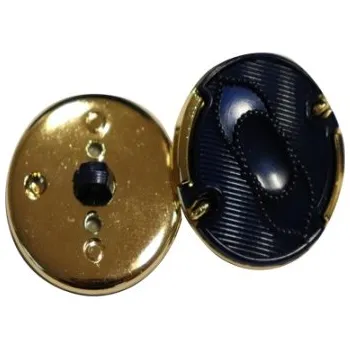 Knoflík Knoflík dámský 3066/40 MODRÝ/ZLATÝ - Modrozlatá, 25mm