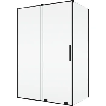 Ronal Bathrooms (Sanswiss) Boční stěna Ronal Amalia v 90° pro dveře v 90° na straně pevné stěny 800 x 2000 mm, černá matná/sklo čiré