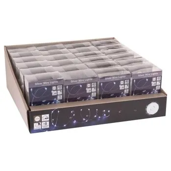 Vánoční dekorace Řetěz 40 LED stříbrný s časovačem