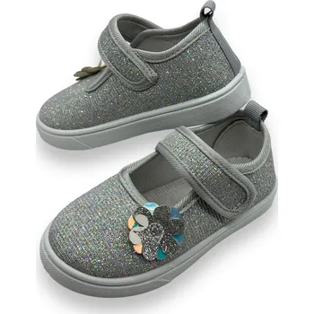 Dívčí baleríny Fashion Dívčí stříbrné baleríny 01 Barva: Stříbrná, Velikost: 28