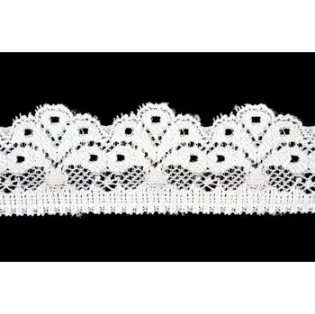 Stuha Krajka elastická bílá 73293 29mm - Bílá, 29 mm