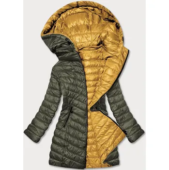 Khaki-žlutá oboustranná dámská prošívaná bunda (M20-7636-22+75) odstíny žluté S (36)