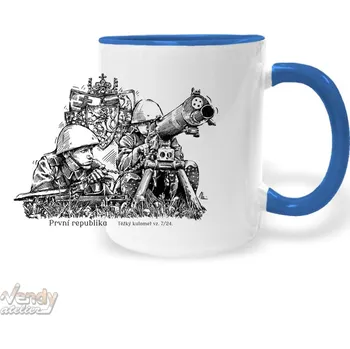 Hrnek - První republika - těžký kulomet vz. 7/24 Barva: Modrá