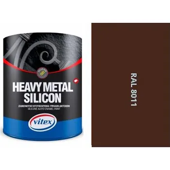 barva na zeď Vitex Heavy Metal Silikon - Alkydová Barva Na Kov Ral 8011 Oříškově Hnědá 2,25L