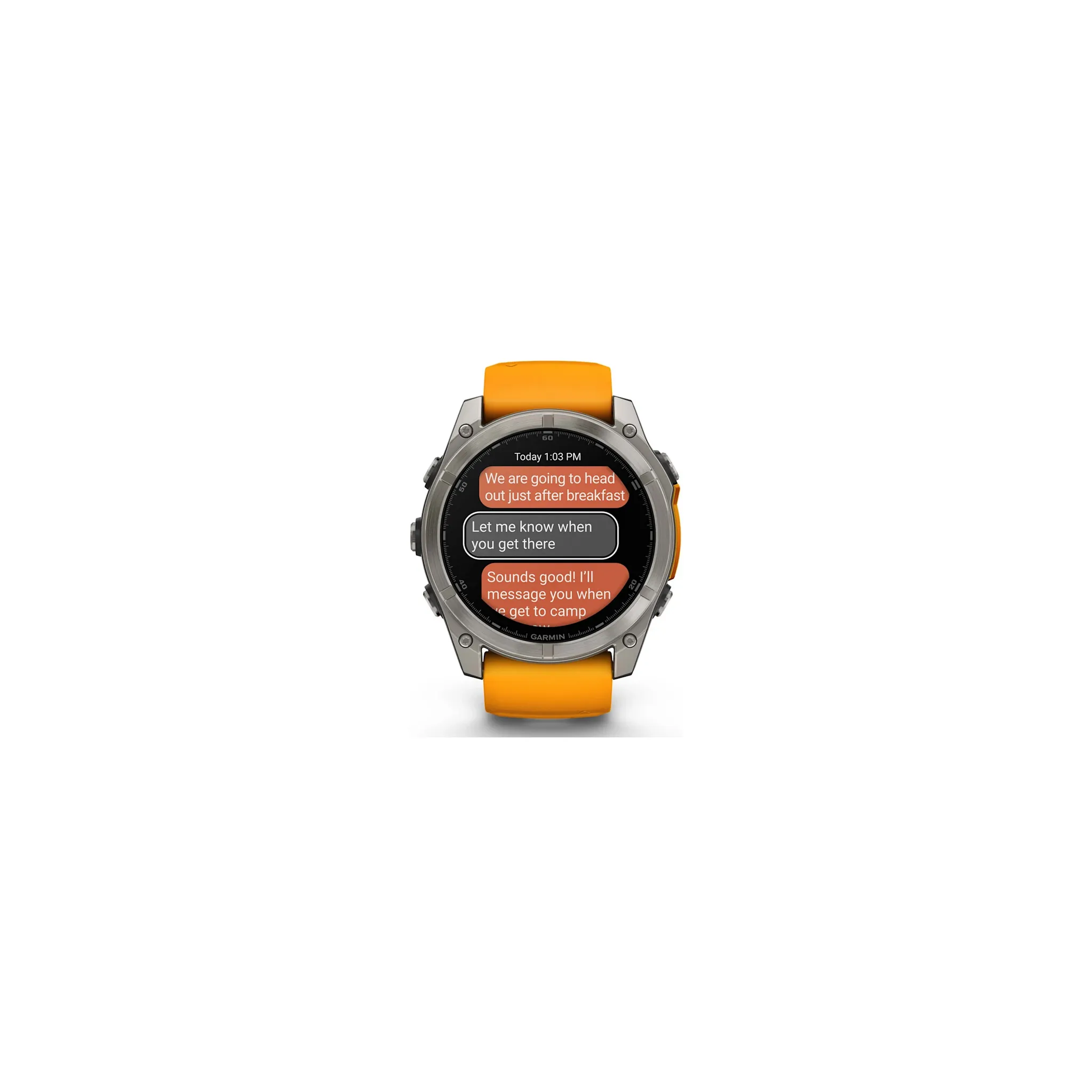 Fotografie 3 - Chytré hodinky Garmin fēnix 8 51 mm Sapphire Titanium Spark Orange/Graphite Silicone Band