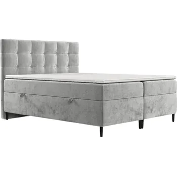 Postel Maison de Rêve Světle šedá čalouněná postel URBANEO 140 x 200 cm, boxspring