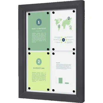 Kancelářský nábytek Venkovní uzamykatelná vitrína Slim 4 x A4, barva antracit