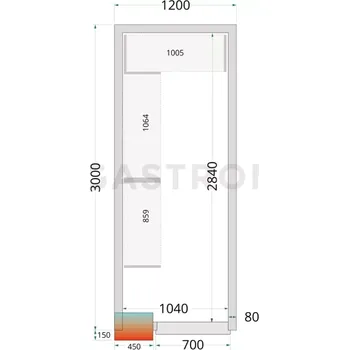 Panely ke stavebnicovým boxům s 80 mm izolací | TEFCOLD, CR 120x300x220