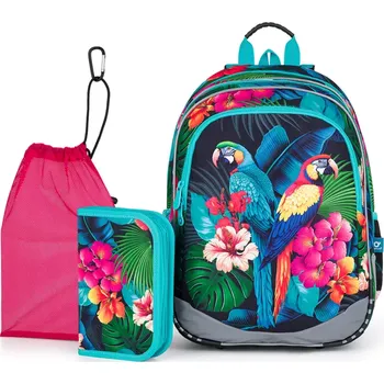 Školní batoh Školní batoh Ara papoušci Topgal ELLY 24004 SET MEDIUM