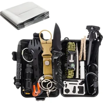 Vybavení pro přežití SOS sada na přežití 32v1 - vodotěsné černé pouzdro