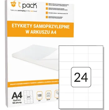 Samolepící etiketa Etikety v archu A4 TNT 70x37mm 2400 ks.