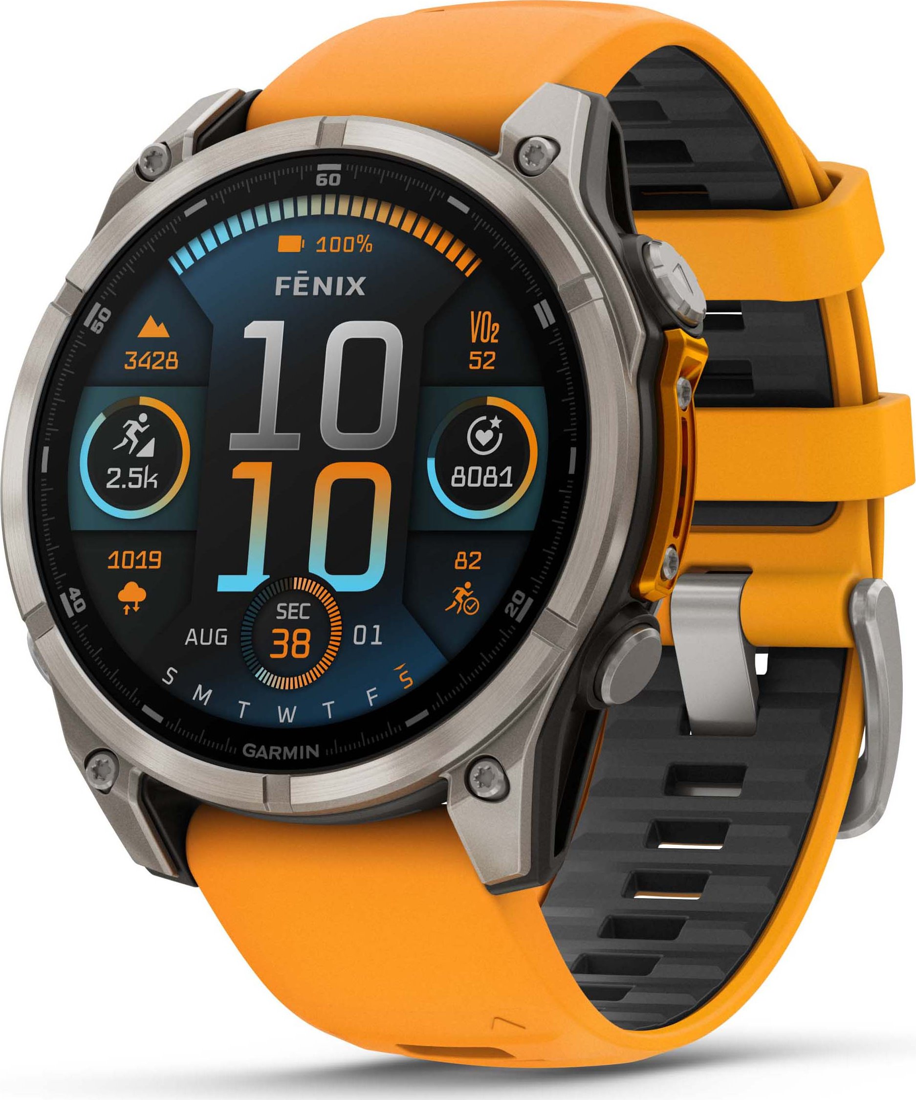 Garmin Fenix 8 – 47 mm, AMOLED, Sapphire, Titanium s Orange/Graphite 010-02904-11