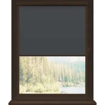 Roleta Dekodum Termoizolační roleta v hnědé kazetě, barva látky Graphite Silver Šířka (cm): 30, Výška (cm): Standardní (do 150 cm), Strana mechanismu: Práva