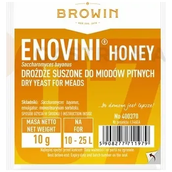 Čokoládová tyčinka Vinné kvasnice Enovini Honey, 10 g | BROWIN, 400370