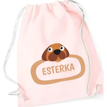 Sportovní vak TRK Vak na záda s vlastním jménem - PEJSEK Barva: Růžová