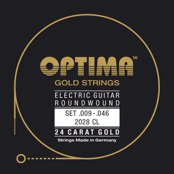 Struna pro kytaru a smyčcový nástroj Optima Optima struny pro E-kytaru Gold Strings Round WoundSada 2028 CL 7645