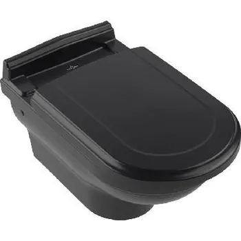 Klozet Villeroy & Boch Hommage - Závěsné WC, CeramicPlus, Pure Black 6661B0R7