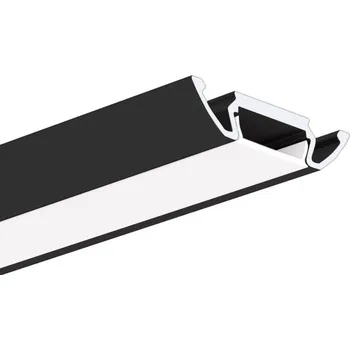 LED páska Ledshopik LED profil KLUS STOS-ALU černý - LED profil STOS-ALU černý - 1m