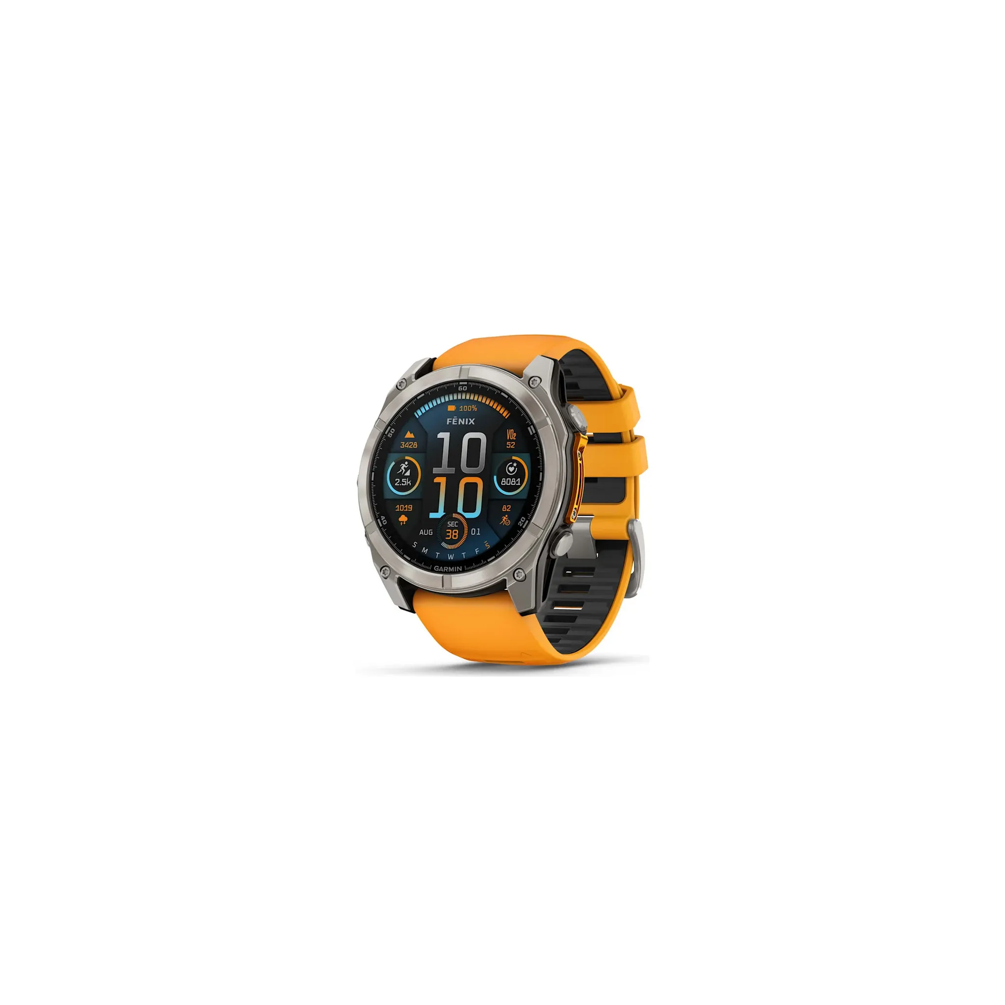 Fotografie 1 - Chytré hodinky Garmin fēnix 8 51 mm Sapphire Titanium Spark Orange/Graphite Silicone Band