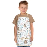 Dětská kuchyňská zástěra 7850/071, JEŽEČEK, modro-bílá 47x60cm, 5-8 let