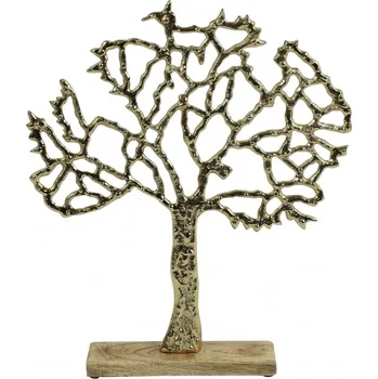 Kovový strom života Wesly zlatý 37x31x5 cm