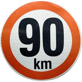 Samolepicí dekorace na vozidlo Nálepka omezená rychlost 90 Km ø 150 mm reflexní Nálepka omezená rychlost 90 Km ø 150 mm reflexní