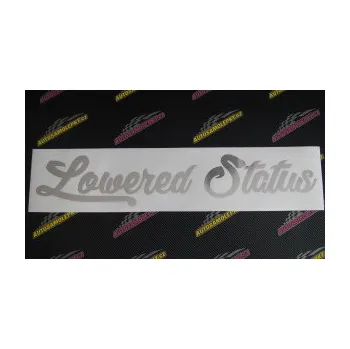 Polep vozidla SAMOLEPKA Lowered status nápis (10 - červená) NA AUTO, NÁLEPKA, FÓLIE, POLEP, TUNING, VLASTNÍ TEXT, TISK, AUTOSAMOLEPKY.cz, POLEPY, OBRÁZEK, LOGO, SAMOLEPKY