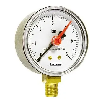 SITEM 0-6 bar manometr se spodním napojením G 1/4", průměr 50 mm