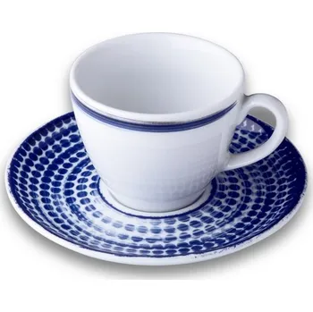 Suisse Langenthal | Šálek s podšálkem, modrý dekor, 80 ml, Points