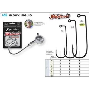 Rybářský háček Kamatsu – Jigová hlavička BIG 12/0-100g OP.3SZT