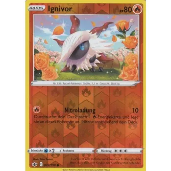 Společenská hra Pokémon karta Larvesta 023/198 Reverse Holo