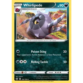 Karetní hra Pokémon karta Whirlipede 106/198