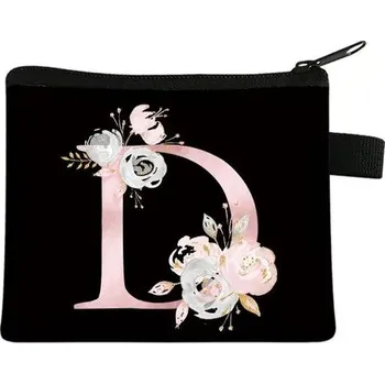 Peněženka s květinovým potiskem ve tvaru písmen - D