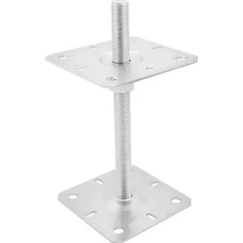 Tesařské kování DOMAX Patka sloupu PSR 130 stavitelná se šroubem M20 130 x 250 x 3 mm pozinkovaná 1 ks