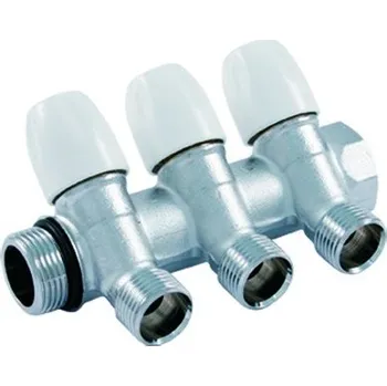 TIEMME 2-cestný G3/4" rozdělovač MAXIMA s uzavíracími ventily, 16 x 1/2"