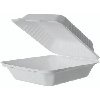 Jednorázové nádobí Menu box z cukrové třtiny+ PLA vrstva proti protečení 200x200x75mm/50ks