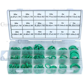 Nářadí pro automobil Condor O kroužky těsnící pro klimatizace, zelené, průměr 4,47 - 21,89 mm, 265 dílů - 100-03722A
