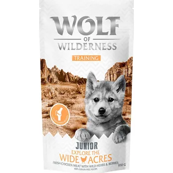 Cizojazyčná kniha 100g Wolf of Wilderness Training JUNIOR “Explore the Wide Acres” s kuřecím