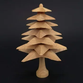 Vánoční dekorace AMADEA Dřevěný 3D strom z masivu skládaný 12 cm