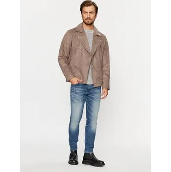 Jack & Jones Bunda z imitace kůže 12236853 Hnědá Regular Fit XXL