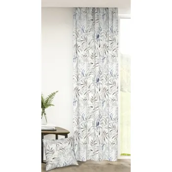 Závěs dekorační nebo látka, Soft Jasanové listí, šedá a béžová, 150 cm