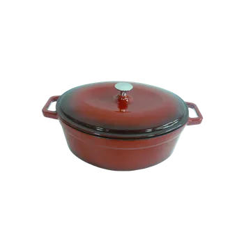 Příslušenství pro gril Červený litinový hrnec s poklicí 30 x 23 cm Noral + Doprava Zdarma