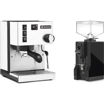 Kávovar Rancilio Silvia E, white + Eureka Mignon Specialita, BL black