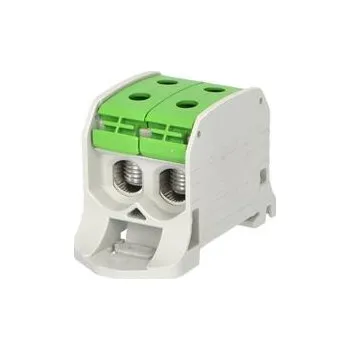 Eleman Svorka univerzální RKA 50 1/4 PE, 150A, 1pól. (4x vstup), AL/CU, zelená, na DIN/na panel