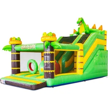 Skákací hrad Nafukovací skluzavka Multi Fun Dinopark | Velká skluznice se skákací plochou navíc - tematické | Profi provedení | Certifikováno