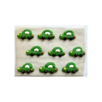 Vánoční ozdoba Cukrová ozdoba - Auto zelené / 9 ks