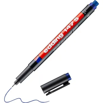 Permanentní popisovač EDDING 147 S na plasty, modrý smazatelný