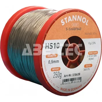 Páječka Trubičková pájka Sn60Pb40, HS10 (Ø0,5mm, 250g) - 104000620