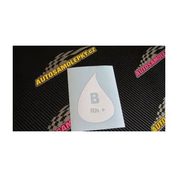 Samolepicí dekorace na vozidlo Krevní skupina B Rh+ kapka (10 - červená) SAMOLEPKA NA AUTO, NÁLEPKA, FÓLIE, POLEP, TUNING, VLASTNÍ TEXT, TISK, AUTOSAMOLEPKY.cz, POLEPY, OBRÁZEK, LOGO, 3D STICKERS